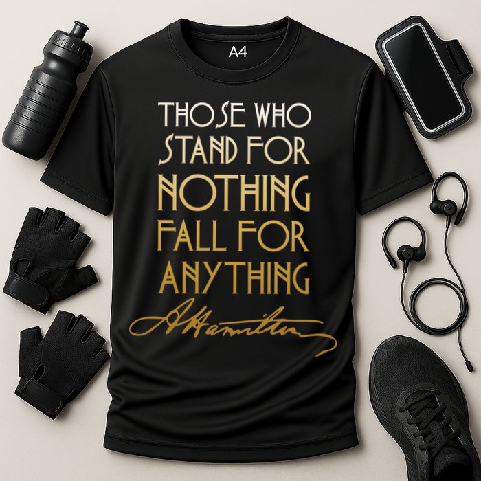 Alexander Hamilton Quote Signature Cooling Performance Crew T-Shirt