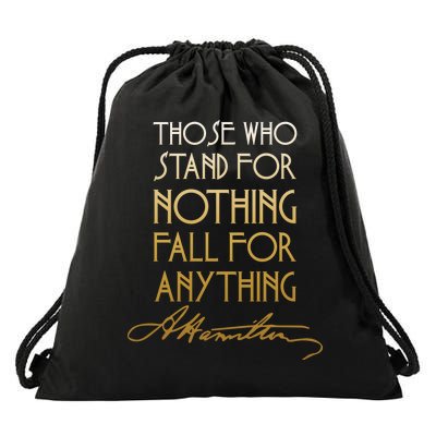 Alexander Hamilton Quote Signature Drawstring Bag