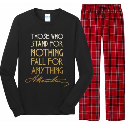 Alexander Hamilton Quote Signature Long Sleeve Pajama Set