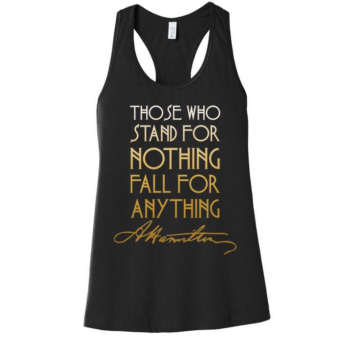 Alexander Hamilton Quote Signature Women's Racerback Tank