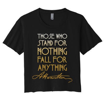 Alexander Hamilton Quote Signature Crop Top