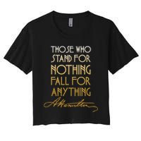 Alexander Hamilton Quote Signature Women's Crop Top Tee