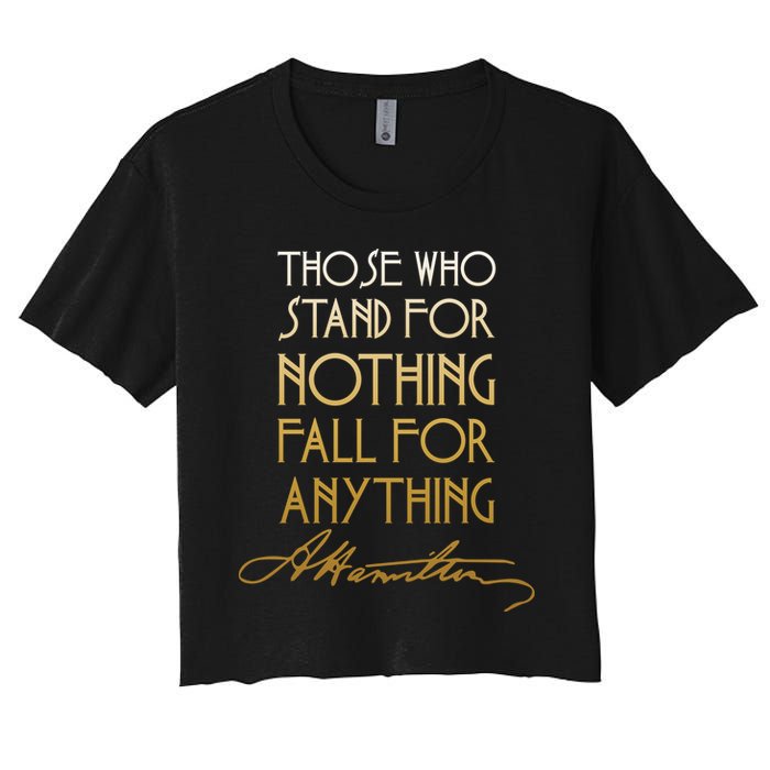 Alexander Hamilton Quote Signature Women's Crop Top Tee