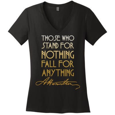 Alexander Hamilton Quote Signature Women's V-Neck T-Shirt