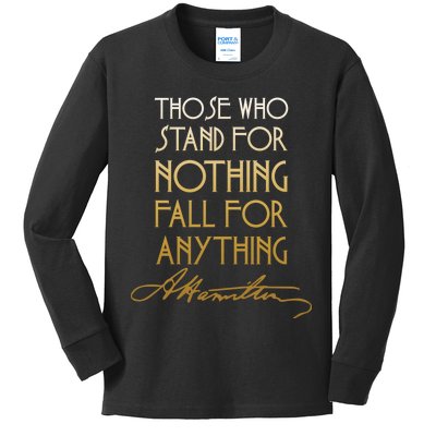 Alexander Hamilton Quote Signature Kids Long Sleeve Shirt