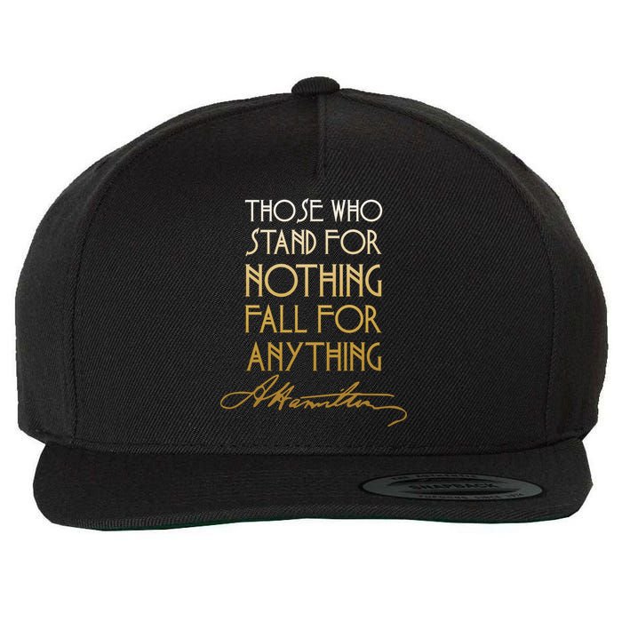 Alexander Hamilton Quote Signature Wool Snapback Cap