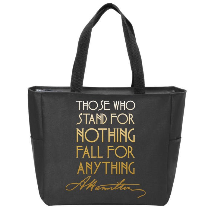 Alexander Hamilton Quote Signature Zip Tote Bag