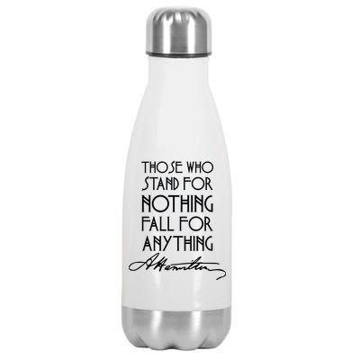 Alexander Hamilton Quote Signature Stainless Steel Insulated Water Bottle