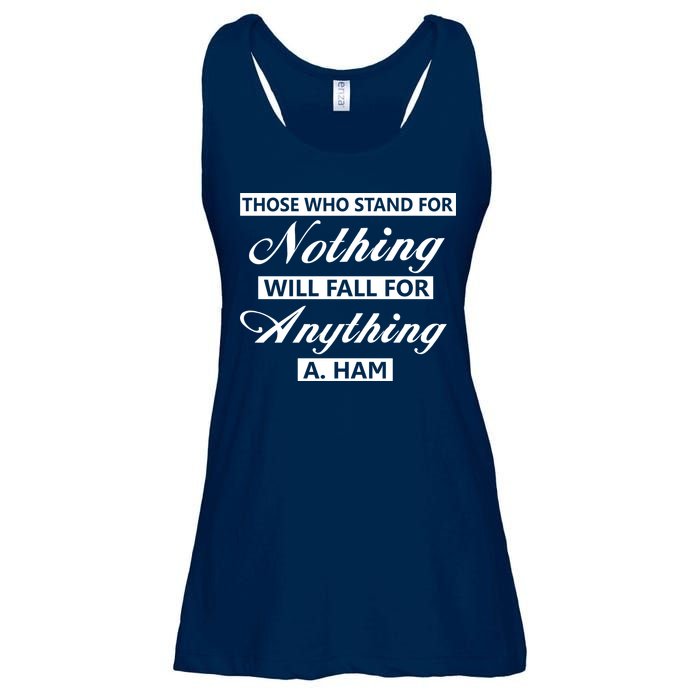 Alexander Hamilton Stand For Nothing Quote Ladies Essential Flowy Tank
