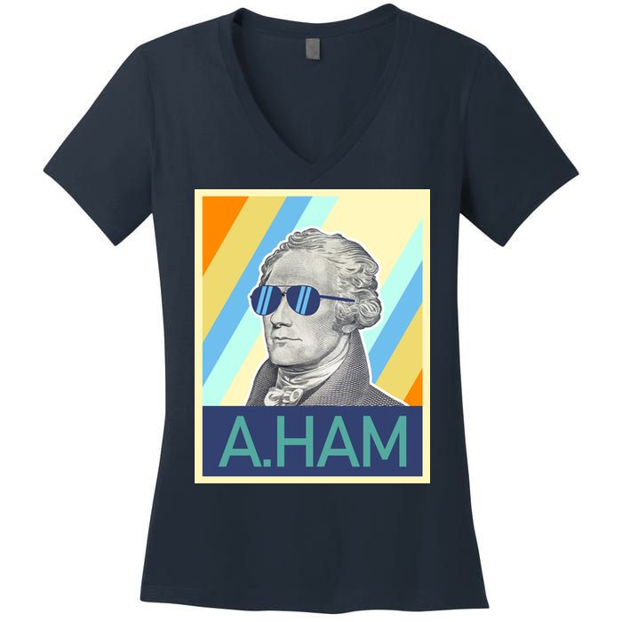 Alexander Hamilton Sunglasses Women's V-Neck T-Shirt