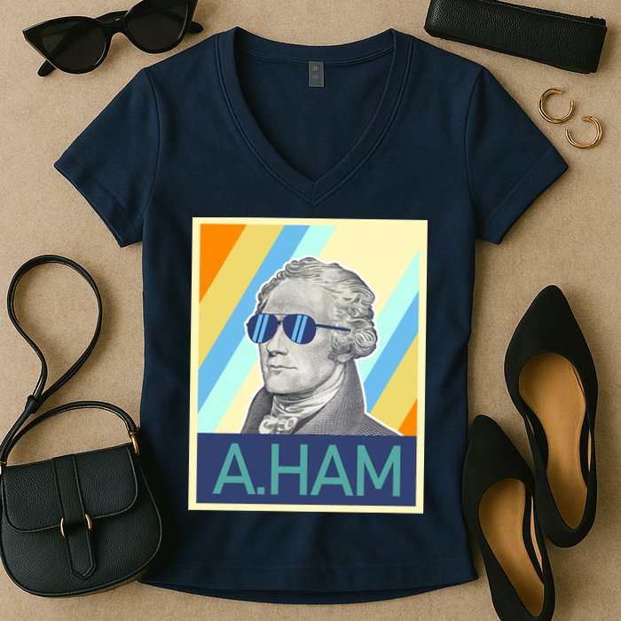 Alexander Hamilton Sunglasses Women's V-Neck T-Shirt