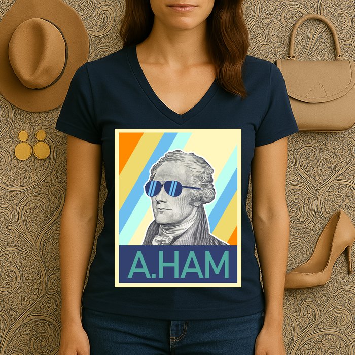 Alexander Hamilton Sunglasses Women's V-Neck T-Shirt