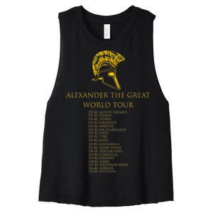 Alexander The Great World Tour Women's Racerback Cropped Tank