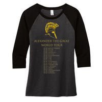 Alexander The Great World Tour Women's Tri-Blend 3/4-Sleeve Raglan Shirt