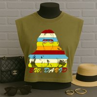 Alexis Ew David Funny 4th Birthday Garment-Dyed Women's Muscle Tee