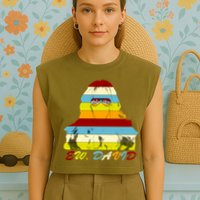 Alexis Ew David Funny 4th Birthday Garment-Dyed Women's Muscle Tee