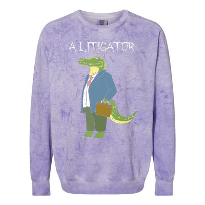 A Litigator Funny Alligator Attorney Alitigator Colorblast Crewneck Sweatshirt