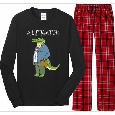 A Litigator Funny Alligator Attorney Alitigator Long Sleeve Pajama Set