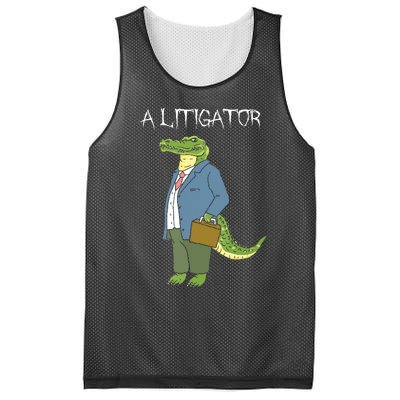 A Litigator Funny Alligator Attorney Alitigator Mesh Reversible Basketball Jersey Tank