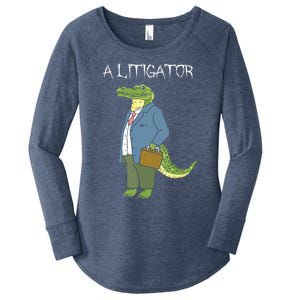 A Litigator Funny Alligator Attorney Alitigator Women's Perfect Tri Tunic Long Sleeve Shirt