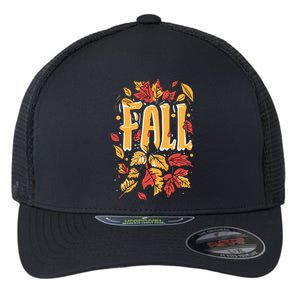 Autumn Leaves Fall Season Theme Flexfit Unipanel Trucker Cap