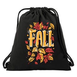 Autumn Leaves Fall Season Theme Drawstring Bag