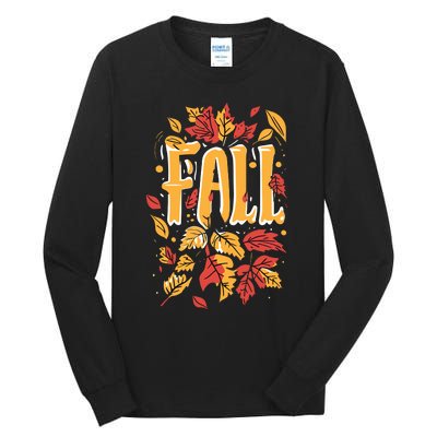 Autumn Leaves Fall Season Theme Tall Long Sleeve T-Shirt