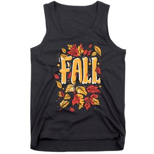 Autumn Leaves Fall Season Theme Tank Top