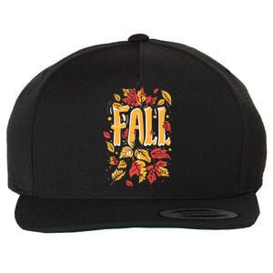 Autumn Leaves Fall Season Theme Wool Snapback Cap