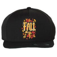 Autumn Leaves Fall Season Theme Wool Snapback Cap