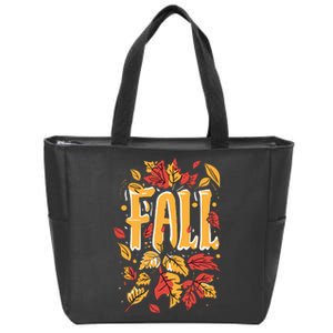 Autumn Leaves Fall Season Theme Zip Tote Bag