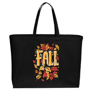 Autumn Leaves Fall Season Theme Cotton Canvas Jumbo Tote