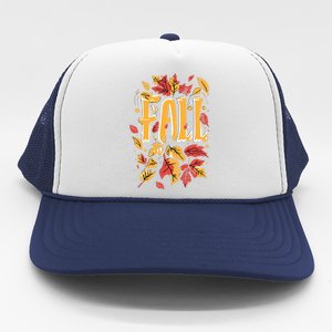 Autumn Leaves Fall Season Theme Trucker Hat