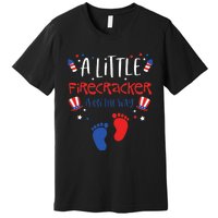 A Little Firecracker Is On The Way 4th Of July Pregnancy Premium T-Shirt