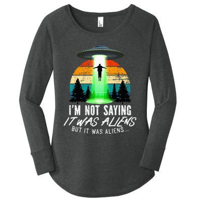 Alien Lover, Funny It Was Aliens, Flying Saucer, Alien Women's Perfect Tri Tunic Long Sleeve Shirt