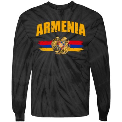 Armenia Logo Flag Tie-Dye Long Sleeve Shirt