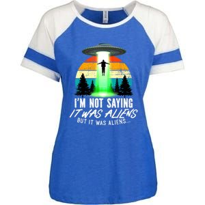 Alien Lover Funny It Was Aliens Funny Alien Enza Ladies Jersey Colorblock Tee