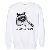 A Little Feral Raccoon With Moon Animal Raccoon Trash Panda Garment-Dyed Sweatshirt