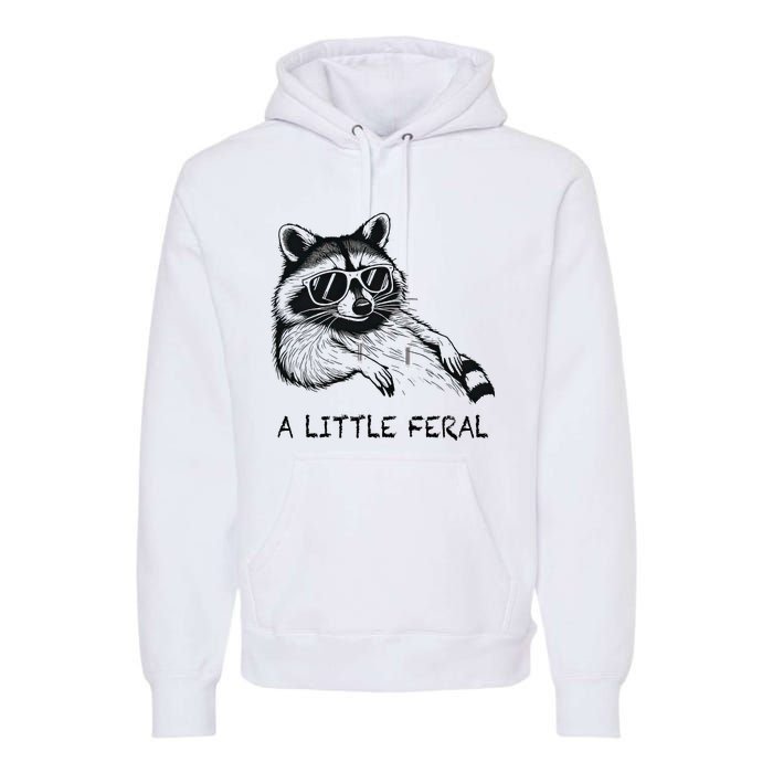 A Little Feral Raccoon With Moon Animal Raccoon Trash Panda Premium Hoodie