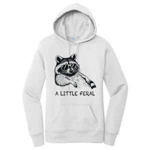 A Little Feral Raccoon With Moon Animal Raccoon Trash Panda Women's Pullover Hoodie