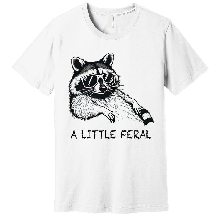 A Little Feral Raccoon With Moon Animal Raccoon Trash Panda Premium T-Shirt