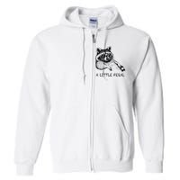 A Little Feral Raccoon With Moon Animal Raccoon Trash Panda Full Zip Hoodie