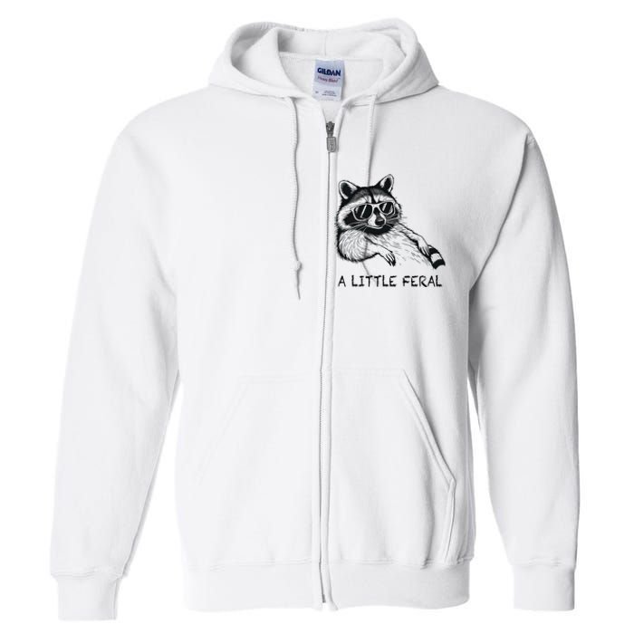 A Little Feral Raccoon With Moon Animal Raccoon Trash Panda Full Zip Hoodie