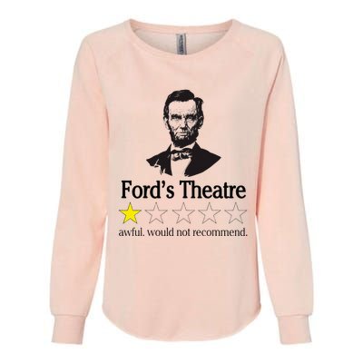 Abraham Lincoln FordS Theatre Awful Would Not Recommend Womens California Wash Sweatshirt