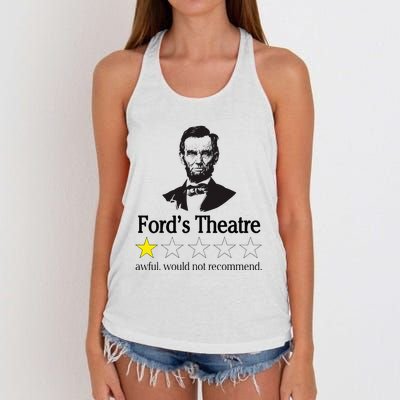 Abraham Lincoln FordS Theatre Awful Would Not Recommend Women's Knotted Racerback Tank