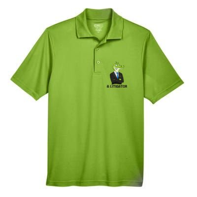 A Litigator Funny Lawyer Attorney Law School Graphic Funny Gift Men's Origin Performance Pique Polo