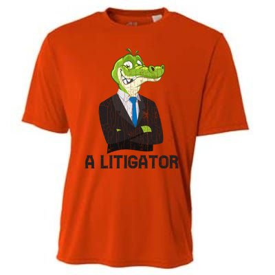 A Litigator Funny Lawyer Attorney Law School Graphic Funny Gift Cooling Performance Crew T-Shirt