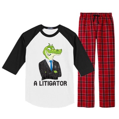 A Litigator Funny Lawyer Attorney Law School Graphic Funny Gift Raglan Sleeve Pajama Set