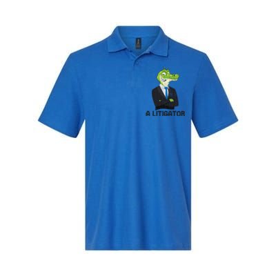 A Litigator Funny Lawyer Attorney Law School Graphic Funny Gift Softstyle Adult Sport Polo