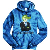 A Litigator Funny Lawyer Attorney Law School Graphic Funny Gift Tie Dye Hoodie